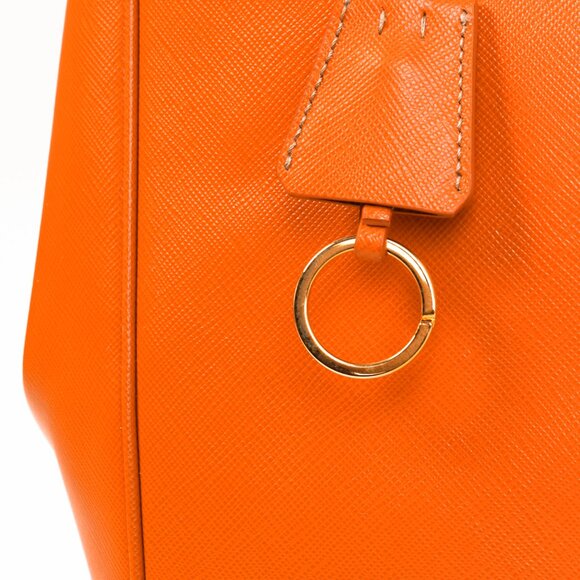 Prada Orange Papaya Saffiano Lux Tote Bag BN1844 - Picture 8 of 15